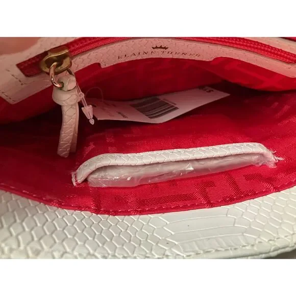 Elaine Turner White Snake-Embossed Clutch Wristlet | Like a New - Picture 15 of 16